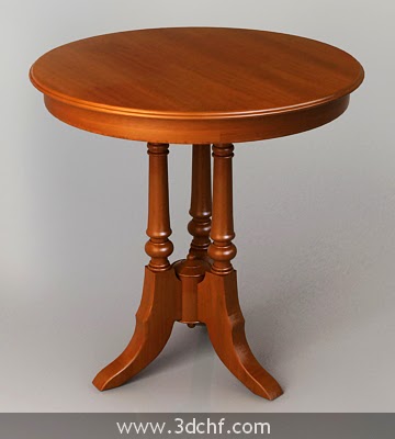 woody round table 3d model