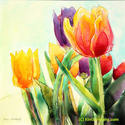 tulips watercolor spring painting glorious garden colors yupo sold admire squat brilliant sunny down