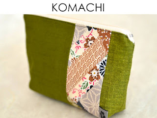 Täschchen Komachi aus japanischen Stoffen von Noriko handmade, handgemacht, Einzelstück, Unikat, Schminktäschchen, Design