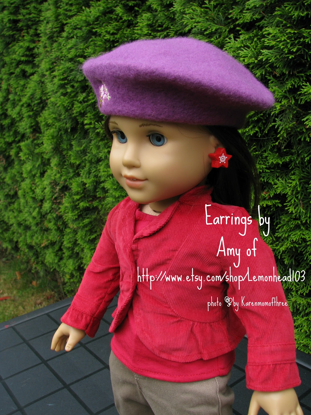 Karen Mom of Three's Craft Blog Great Earrings for American Girl Dolls
