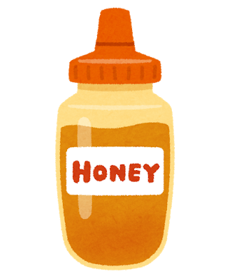 ボトルに入ったハチミツのイラスト