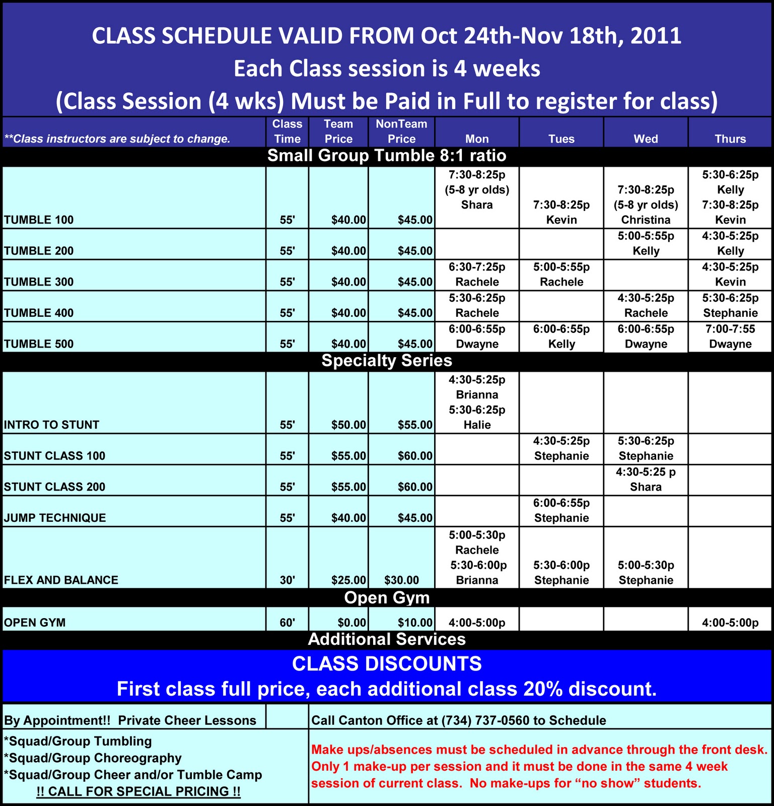 Premier Athletics Michigan Xtreme Cheer Classes are starting next