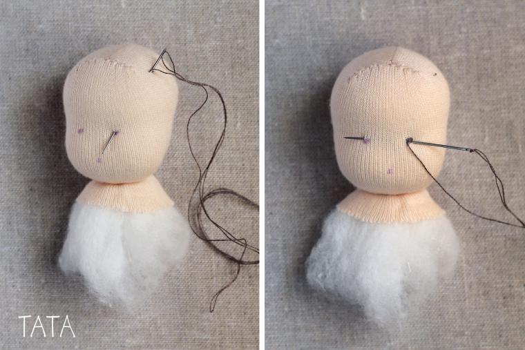 Приделать голову. Куклы из ткани для начинающих. Пошив текстильной куклы. Кукла сшитая из ткани. Голова тряпичной куклы.