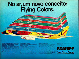 propaganda Braniff - 1976. década de 70. os anos 70; propaganda na década de 70; Brazil in the 70s, história anos 70; Oswaldo Hernandez;