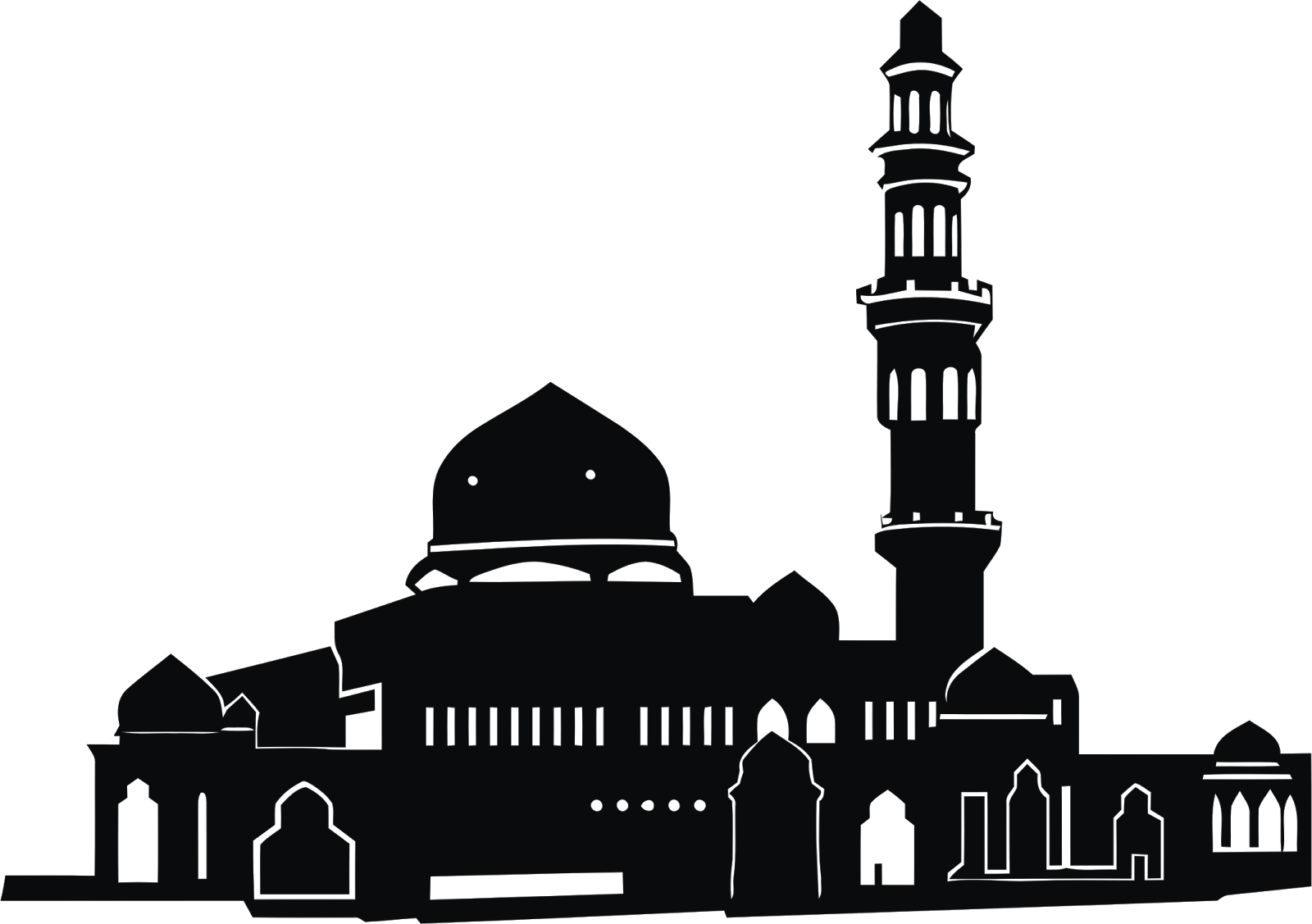 Gambar Ikon Masjid Hitam-Putih (Picture of the Black-White Mosque Icon
