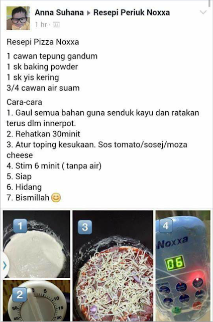 Resepi Pizza Guna Noxxa Surasmi N