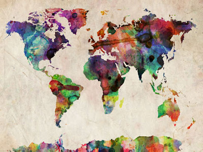world map canvas