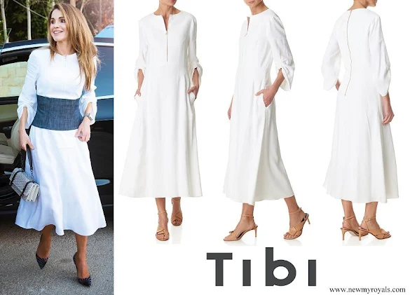 Queen Rania wore TIBI Marta Linen Dress