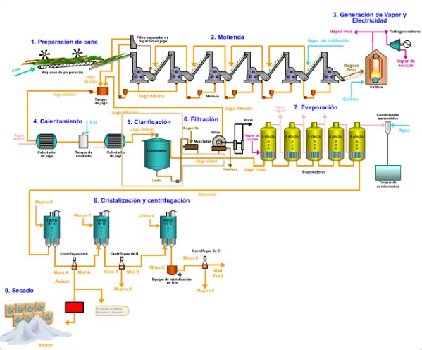 Avibert: Proceso de Obtenci\u00f3n de Az\u00facar Diagrama de Flujo Tecnica\u00f1a