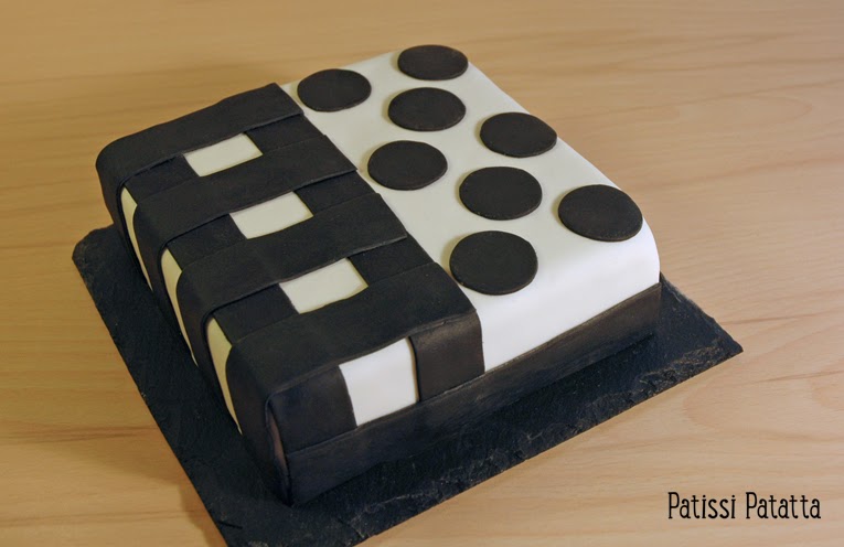 cake design, gâteau 3D, pâte à sucre, gumpaste, fondant, gâteau noir et blanc