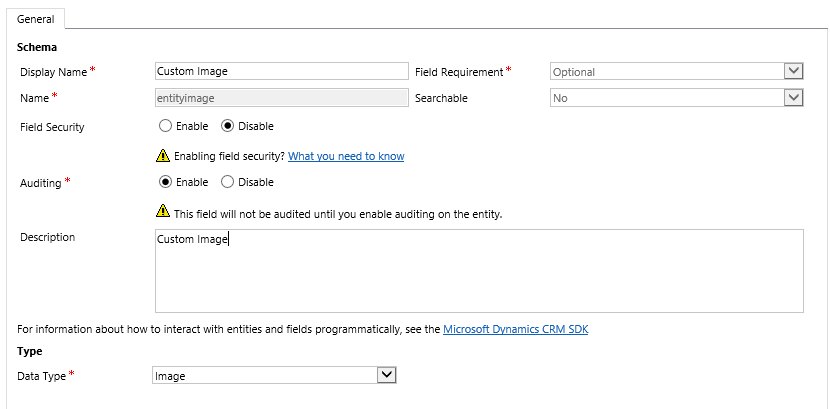 Dynamics 365 Customer Engagement: Add an Image to Custom Entity