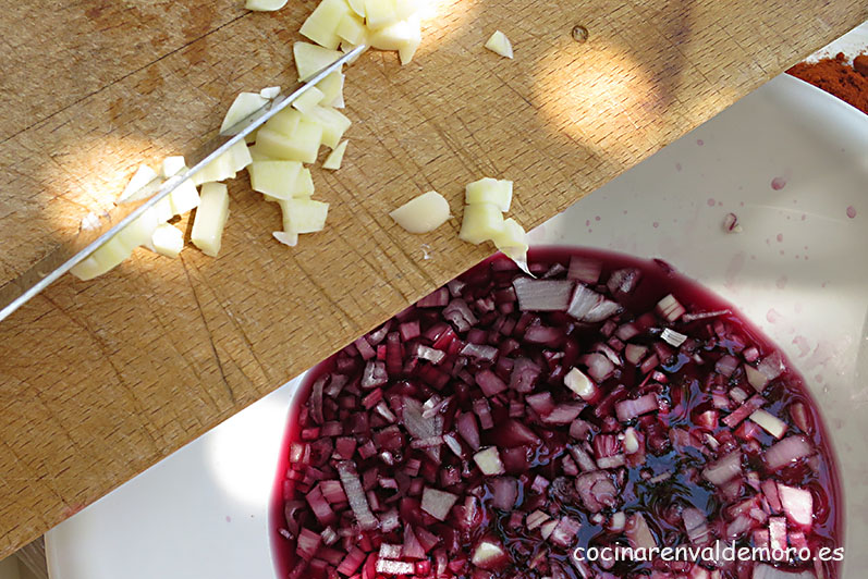 Haciendo la marinada