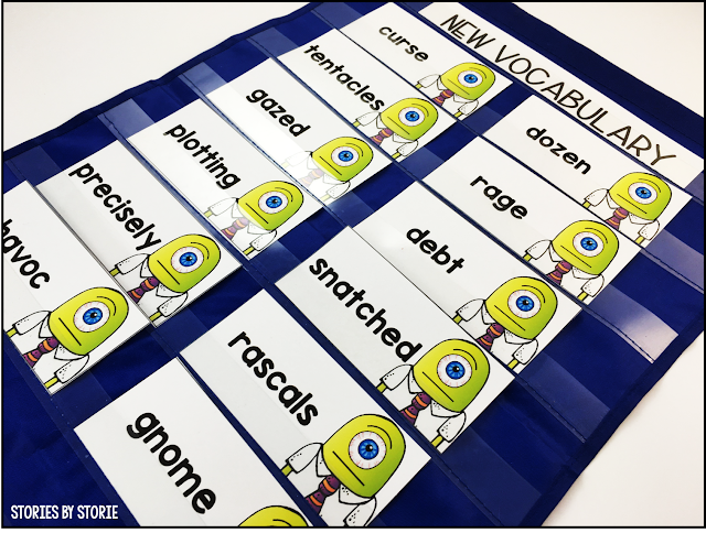 I have included 12 vocabulary cards to be used with the story Substitute Creacher. These can be put on display in a pocket chart to make them easily accessible to students.