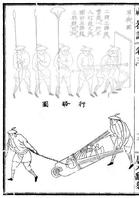 Ming Chinese wheelbarrow shield