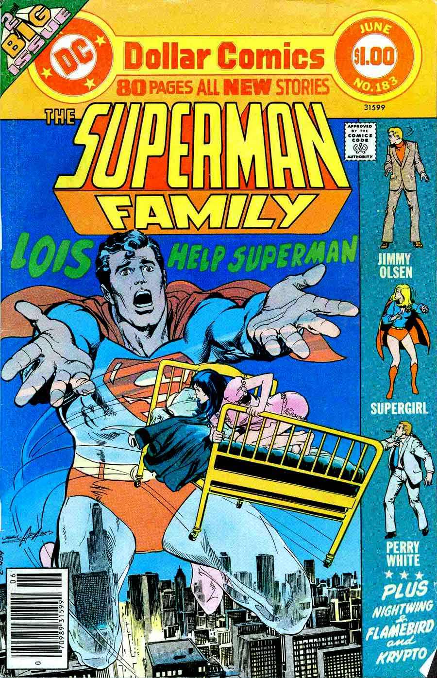 Superman Family #183 comic book cover by Neal Adams circa 1970s