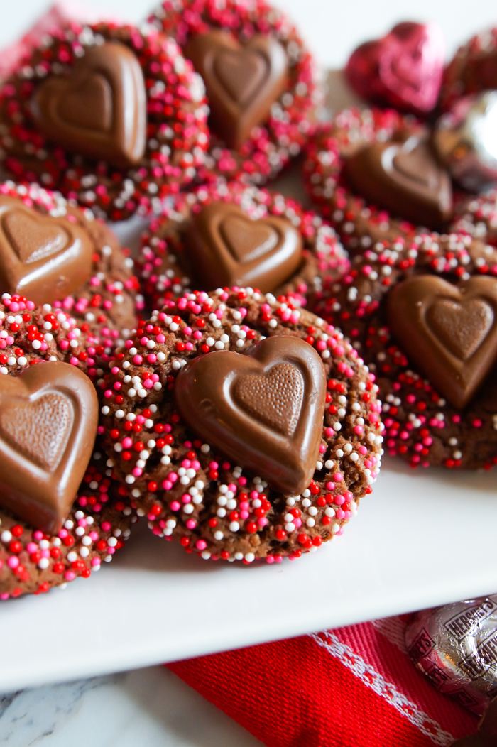 Nutella Heart Sprinkle Cookies