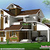 2410 sq-ft modern mix sloping roof house