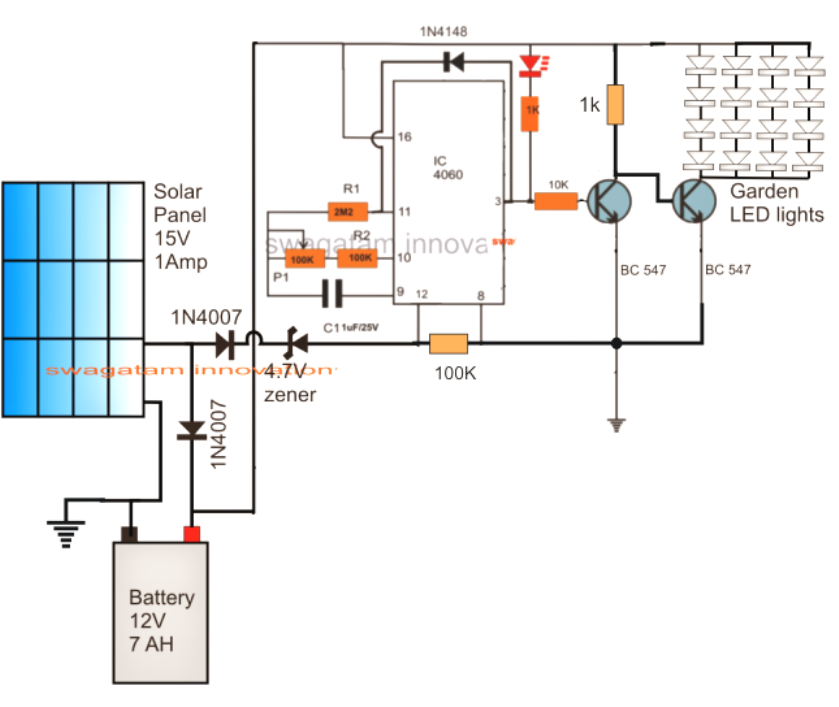 Solar Garden Light with Programmable Timer Circuit