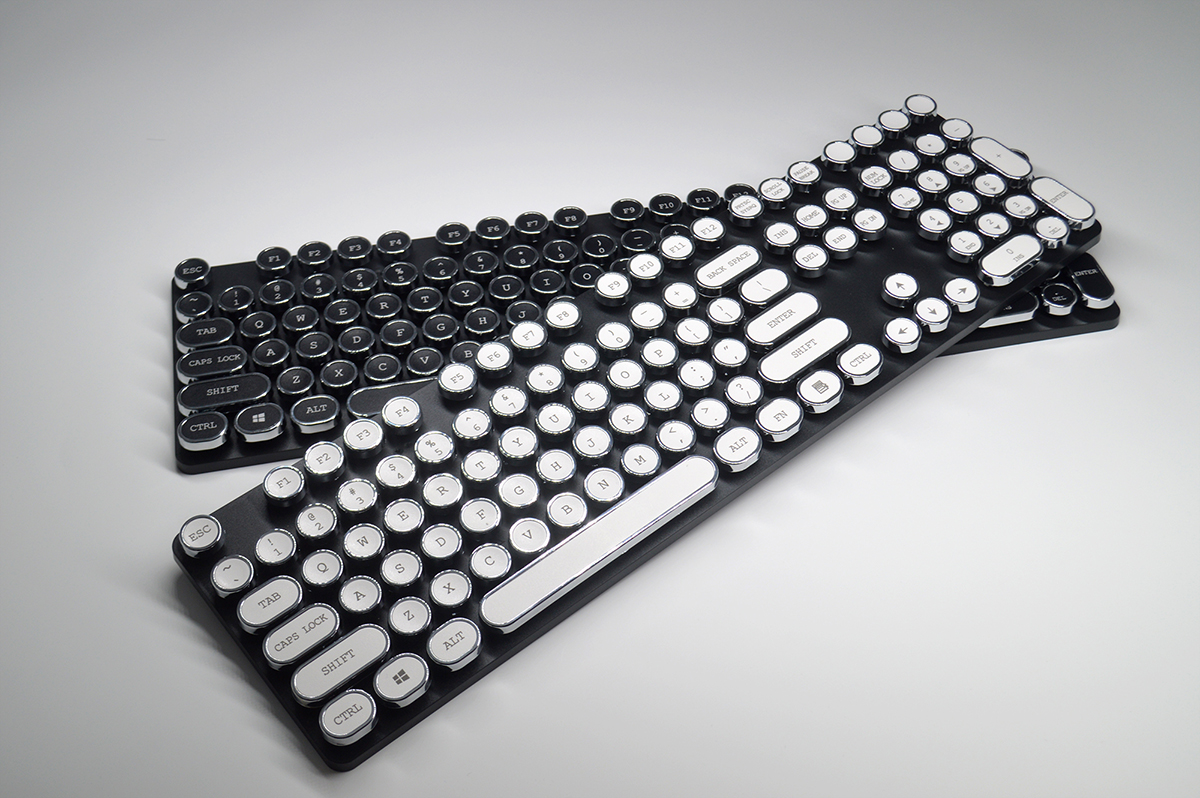 108 keys Round ABS Steampunk Antique Typewriter keycaps for mechanical