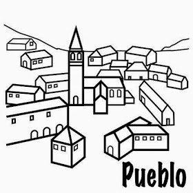 Dibujos para colorear. Maestra de Infantil y Primaria.: Pueblos y ciudades  para colorear. Towns and cities coloring pages.