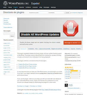 Deshabilitar todas las actualizaciones de WordPress