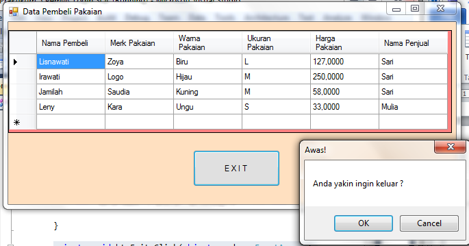 Database Menggunakan SQL dan Visual Studio 2010 Ultimate | Siti Mulia Sari