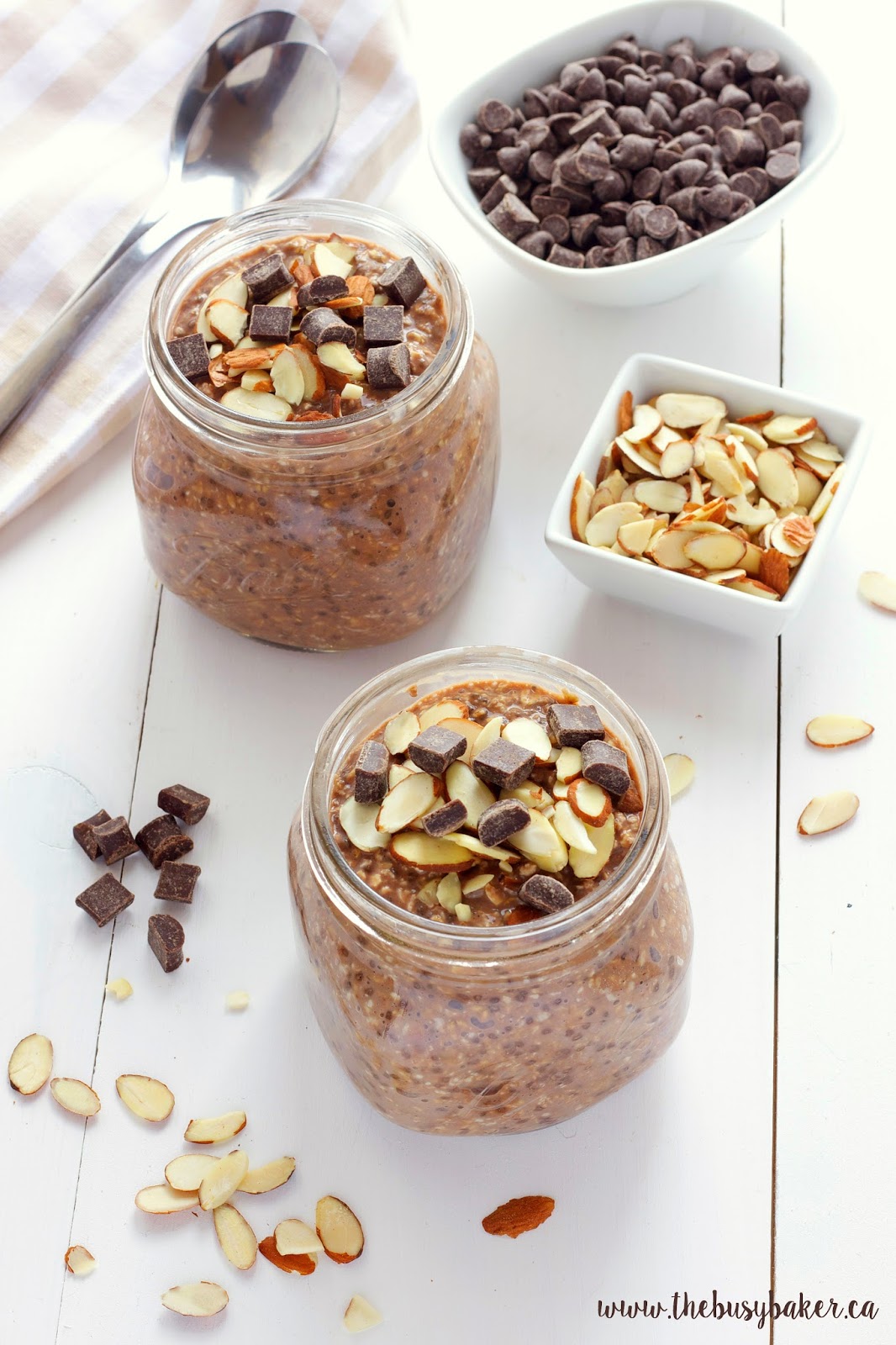Chocolate Almond Overnight Oats The Busy Baker