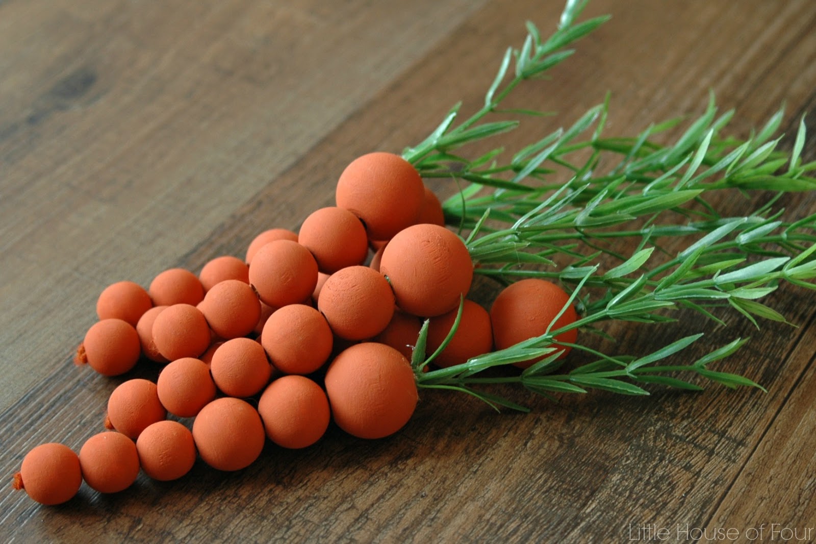 Beaded Wooden Carrots Little House of Four Creating a beautiful
