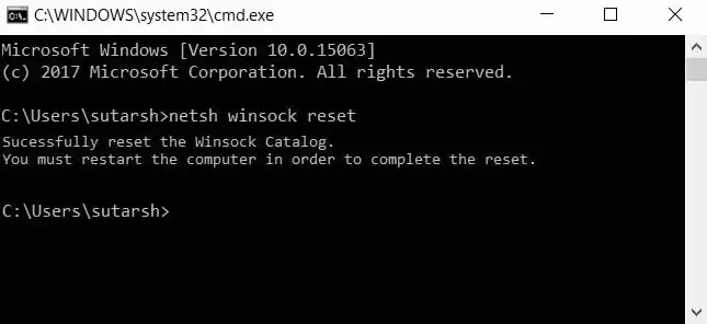 Run netsh and winsock reset Command Run netsh and winsock reset Command