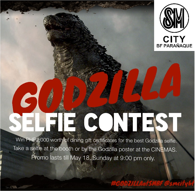 Visit the Godzilla exhibit in SM City BF Paranaque and take a selfie with Godzilla to win a shopping GC