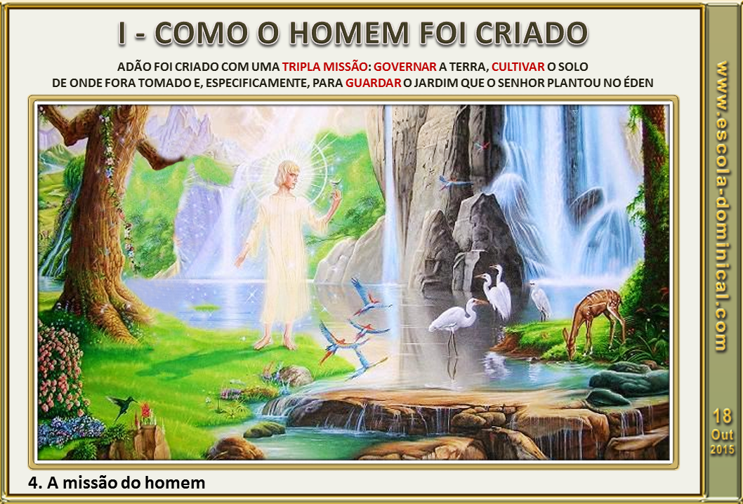Escola Bíblica Dominical LIÇÃO 03 E DEUS OS CRIOU HOMEM E MULHER / SLIDES DA LIÇÃO / REVISTA