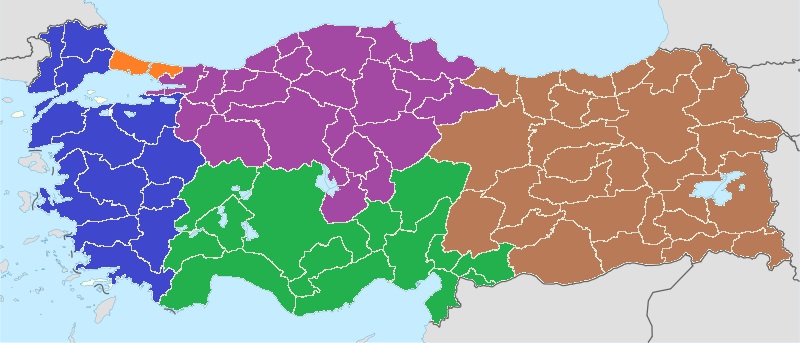 Regions in Turkey that approximately have the same population as ...