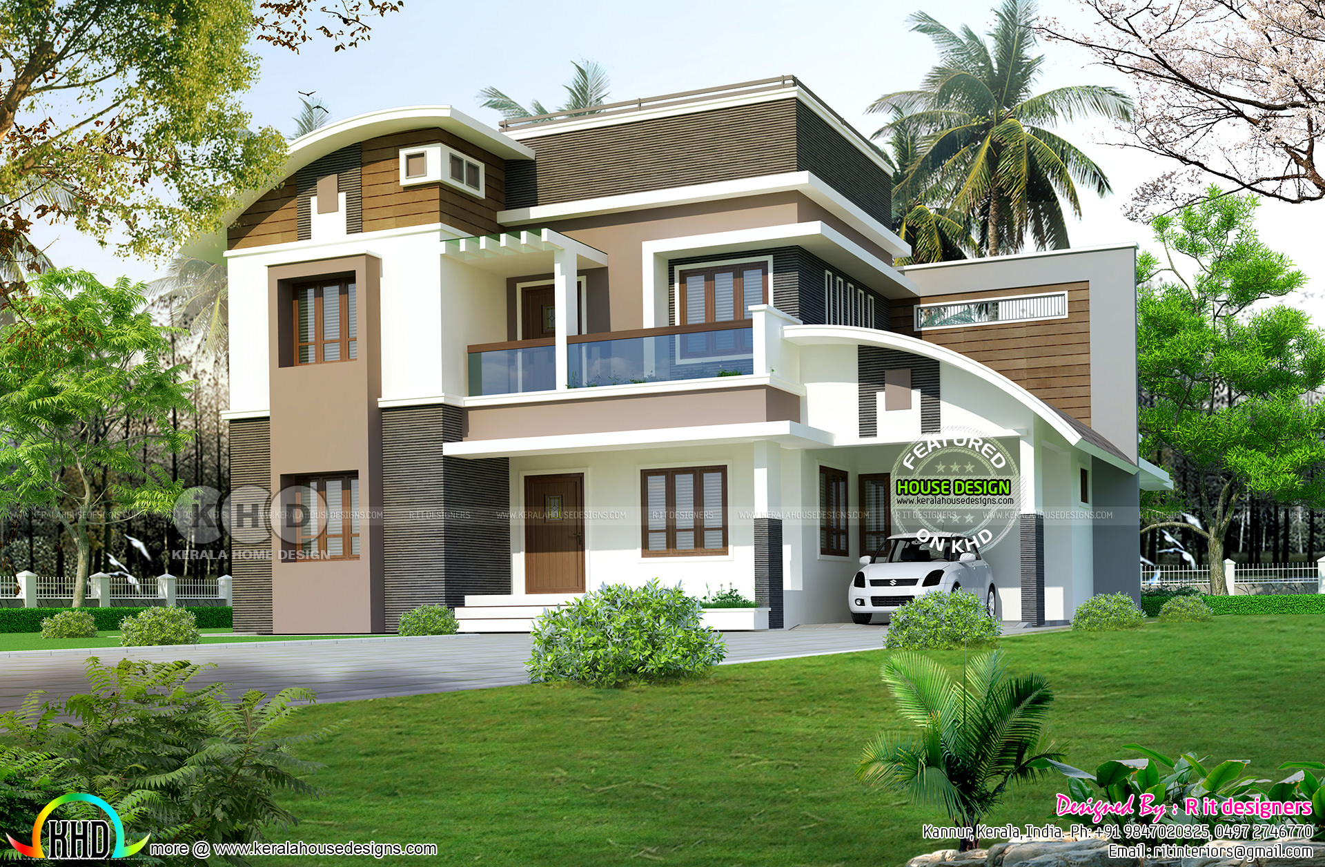 2455 Sq Ft 4 Bedroom Modern House Plan Kerala Home Design