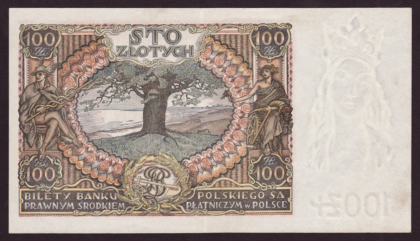 100 Polish Zloty banknote 1934 Oak