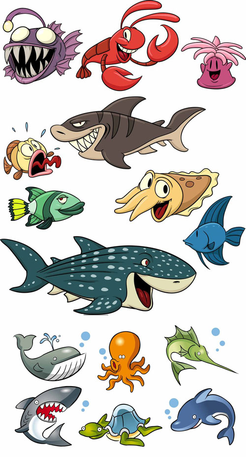 Quality Graphic Resources: Cartoon Sea Animals