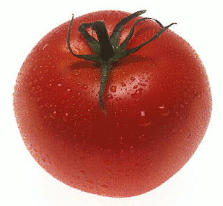 A red, ripe tomato.  Say Ahh!