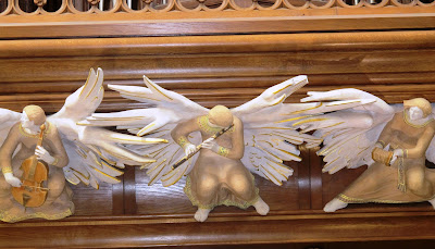 carved detail of angels 