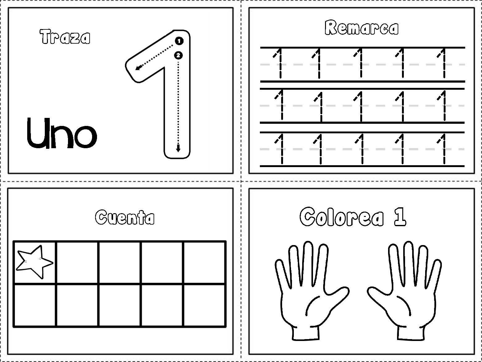 Fichas Para Remarcar Y Colorear Los Números 1 10 Mis Recursos Didácticos