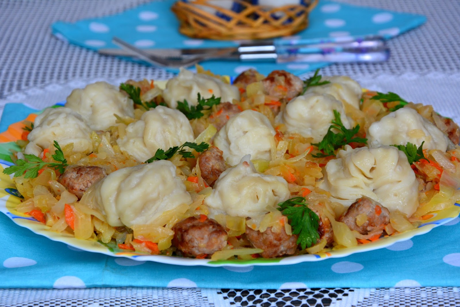 Галушки с картошкой и капустой