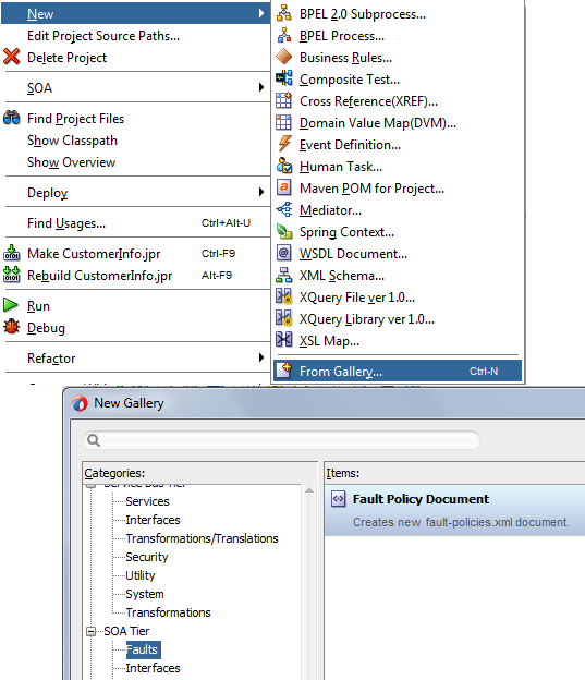 Create Fault Policy File
