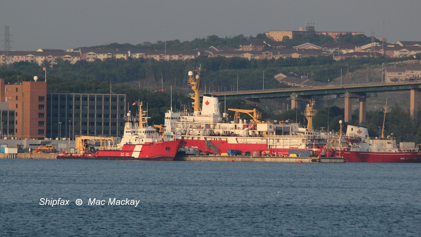 Tied up together with CCGS Louis S. St-Laurent and CCGS Hudson at BIO 