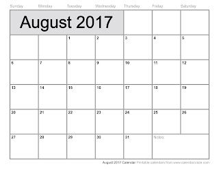 Free Printable Calendar August
