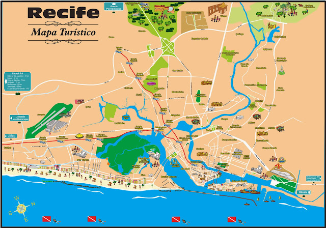 Mapa turístico de Recife - PE