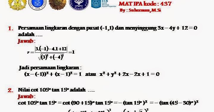 Info SNMPTN dan SBMPTN Contoh Soal SBMPTN bagian Saintek