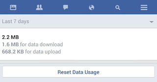 Facebook Lite data usage report