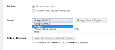 Change Linux Mint custom search in Chromium