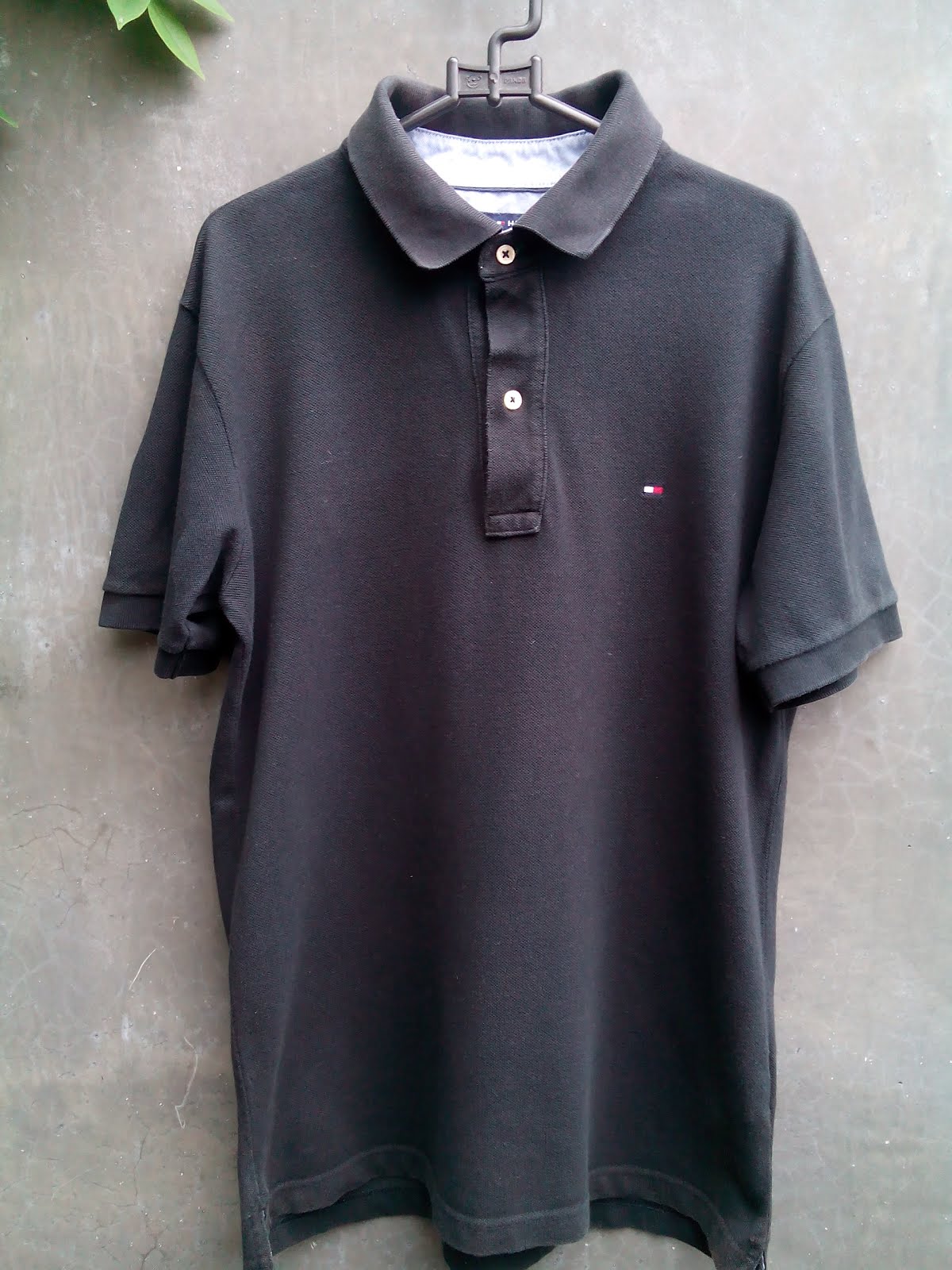 tommy hilfiger black polo