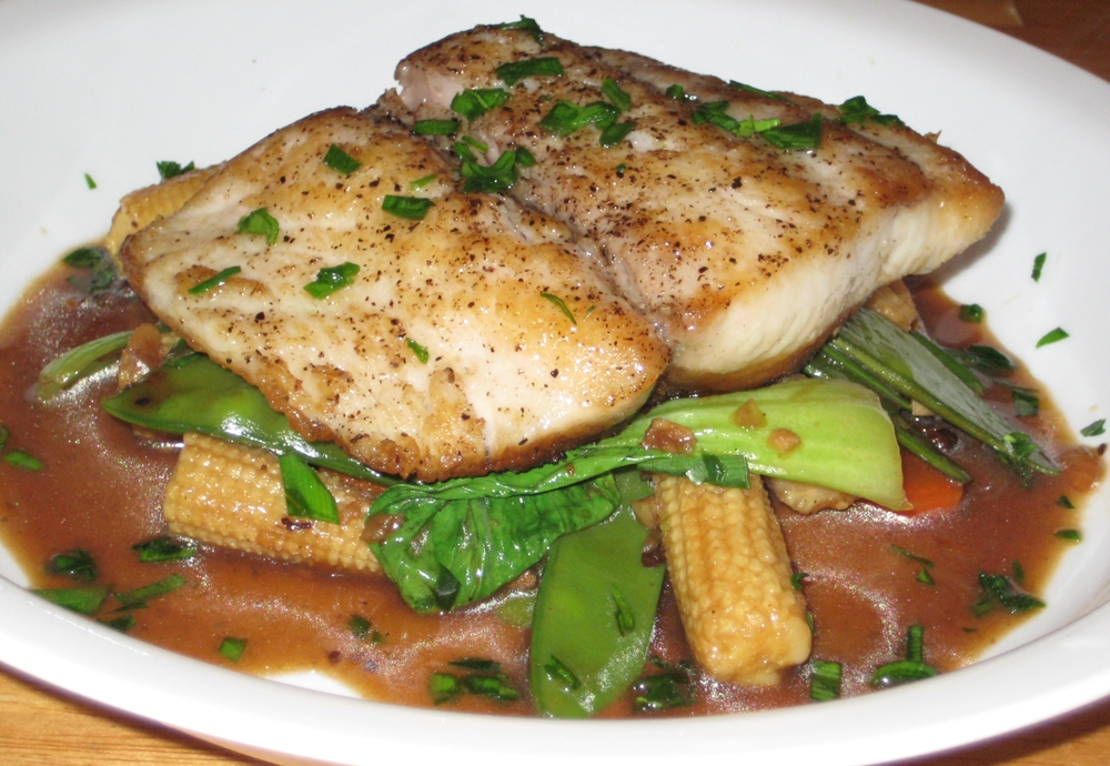 Dinner and a Movie Mahimahi with StirFried Vegetables in Kung Pao Sauce