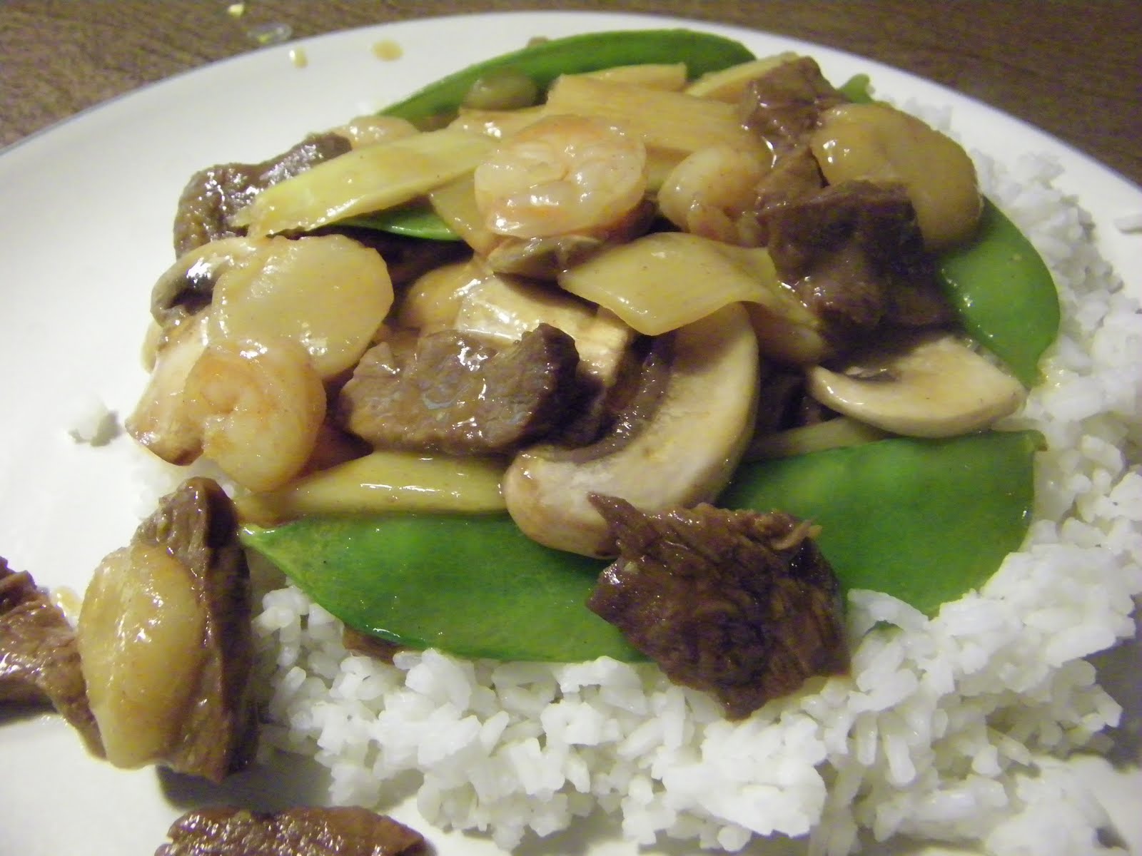 Cooking through Disney Beef and Shrimp in CoconutGinger Sauce