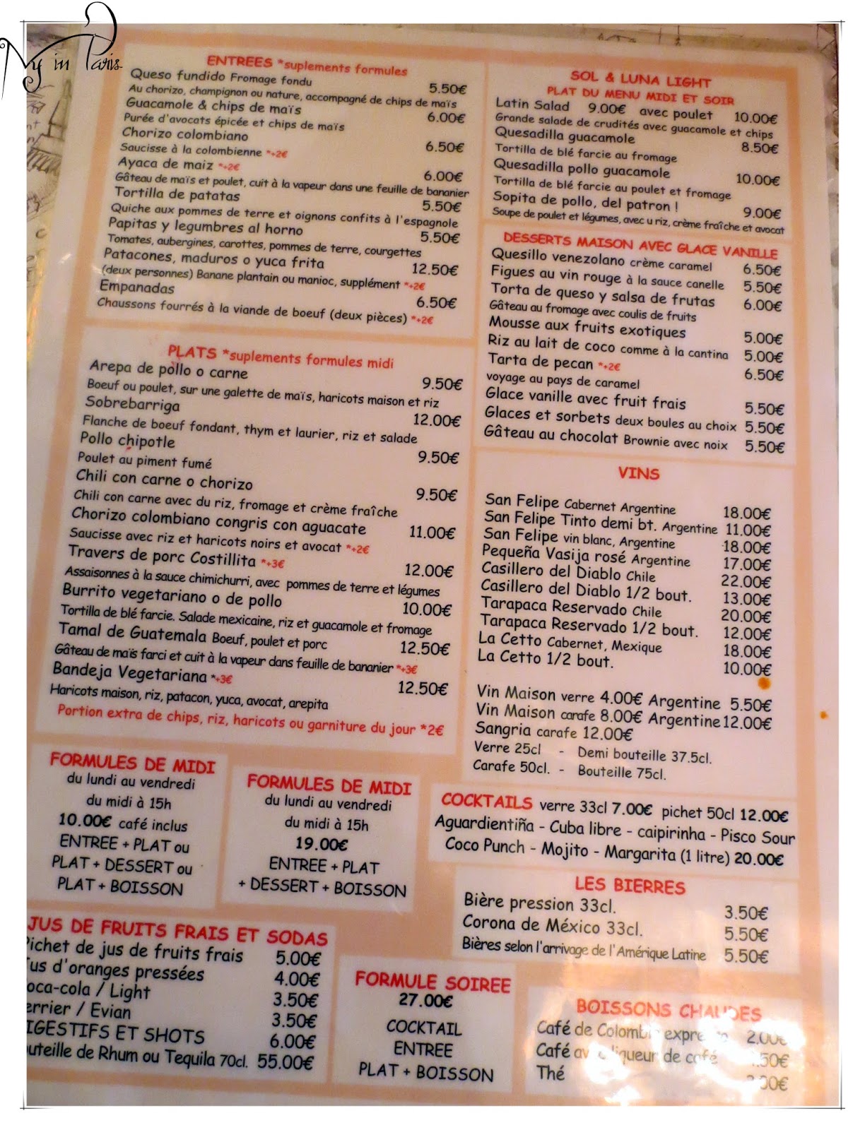 Restaurant Mexicain Paris Menu Plats Restaurant Mexicain Paris Menu Plats